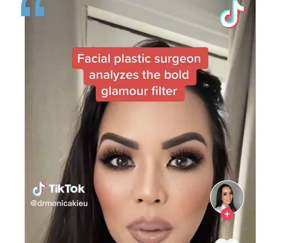 Bold glamour tik tok filter