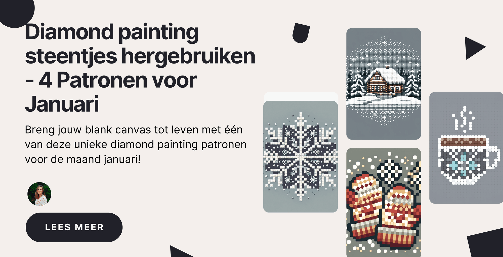 Diamond painting steentjes hergebruiken - 4 Patronen voor Januari