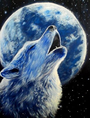 Diamond Painting Wolf en maan - SEOS Shop ®