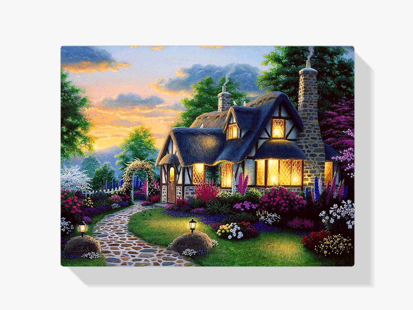 Diamond Painting Berghuis en tuin - SEOS Shop ®