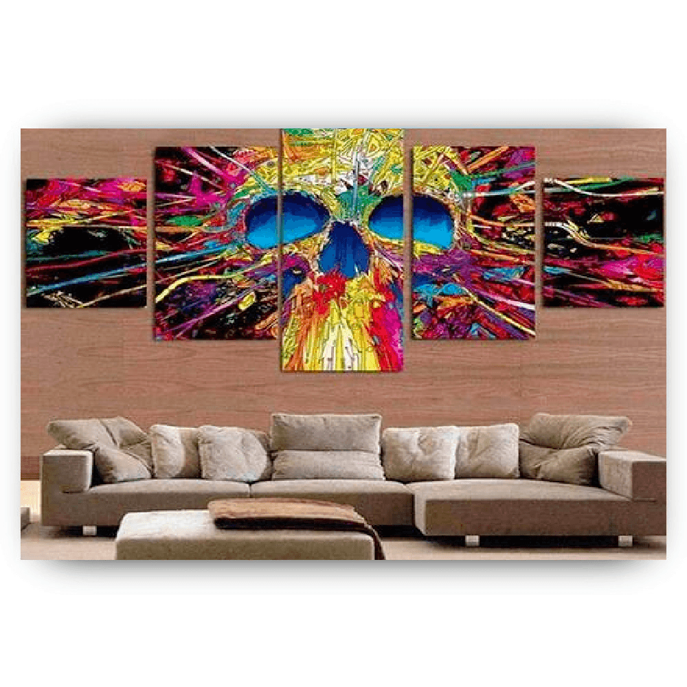 Diamond Painting Gekleurd doodshoofd 5 luik - SEOS Shop ®