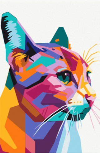 Diamond Painting - Geometrische kat - SEOS®