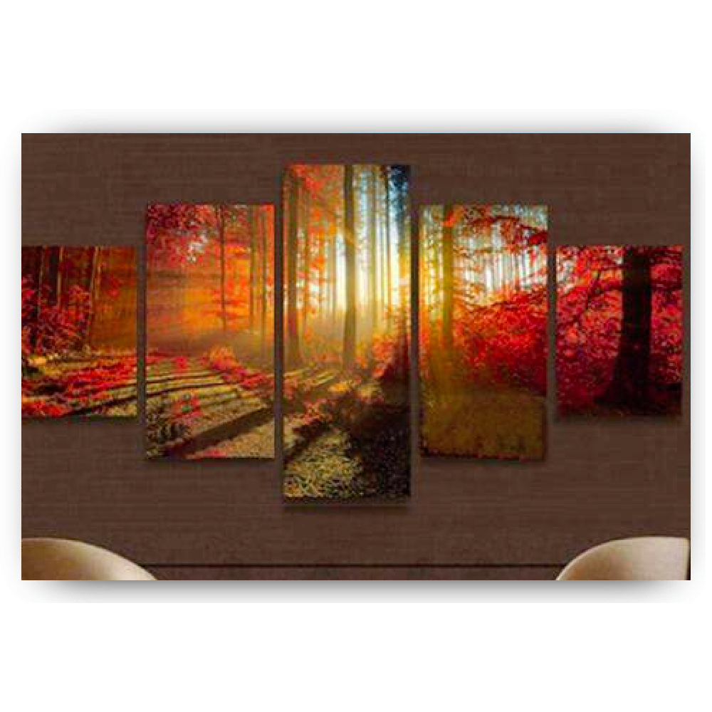 Diamond Painting Herfst zonnestralen 5 luik - SEOS Shop ®