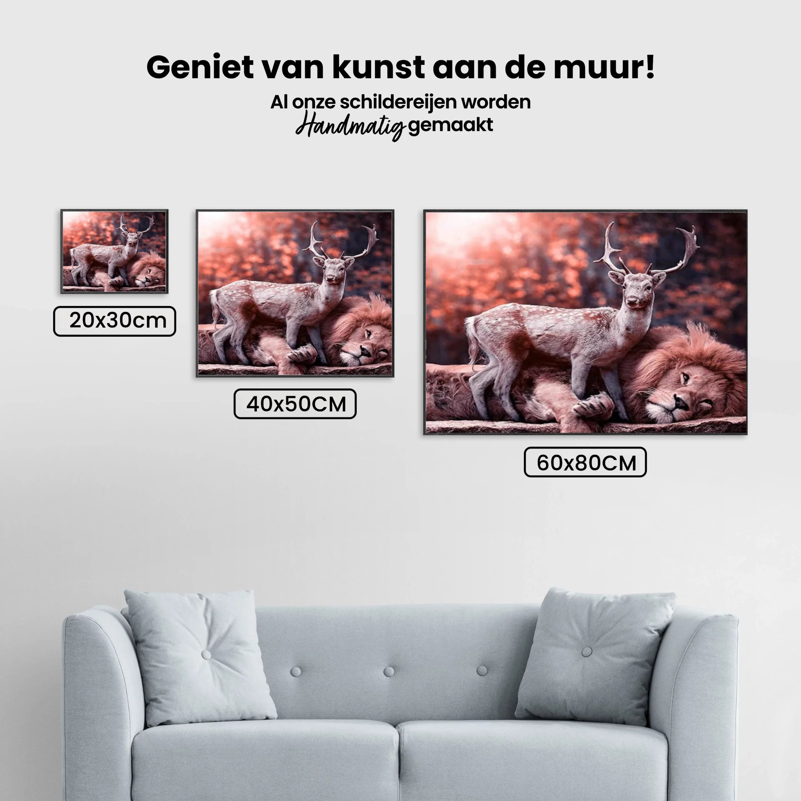 Diamond Painting Hert ligt op leeuw - SEOS Shop ®