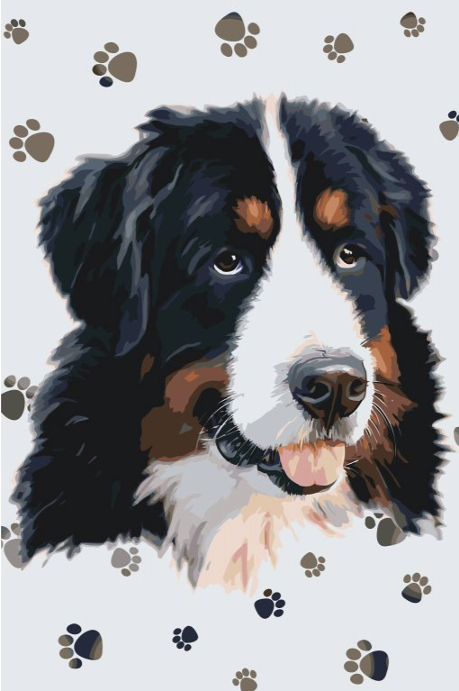 Diamond Painting - Hond met poten rond - SEOS®