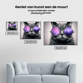 Diamond Painting Kat met paarse bril - SEOS Shop ®