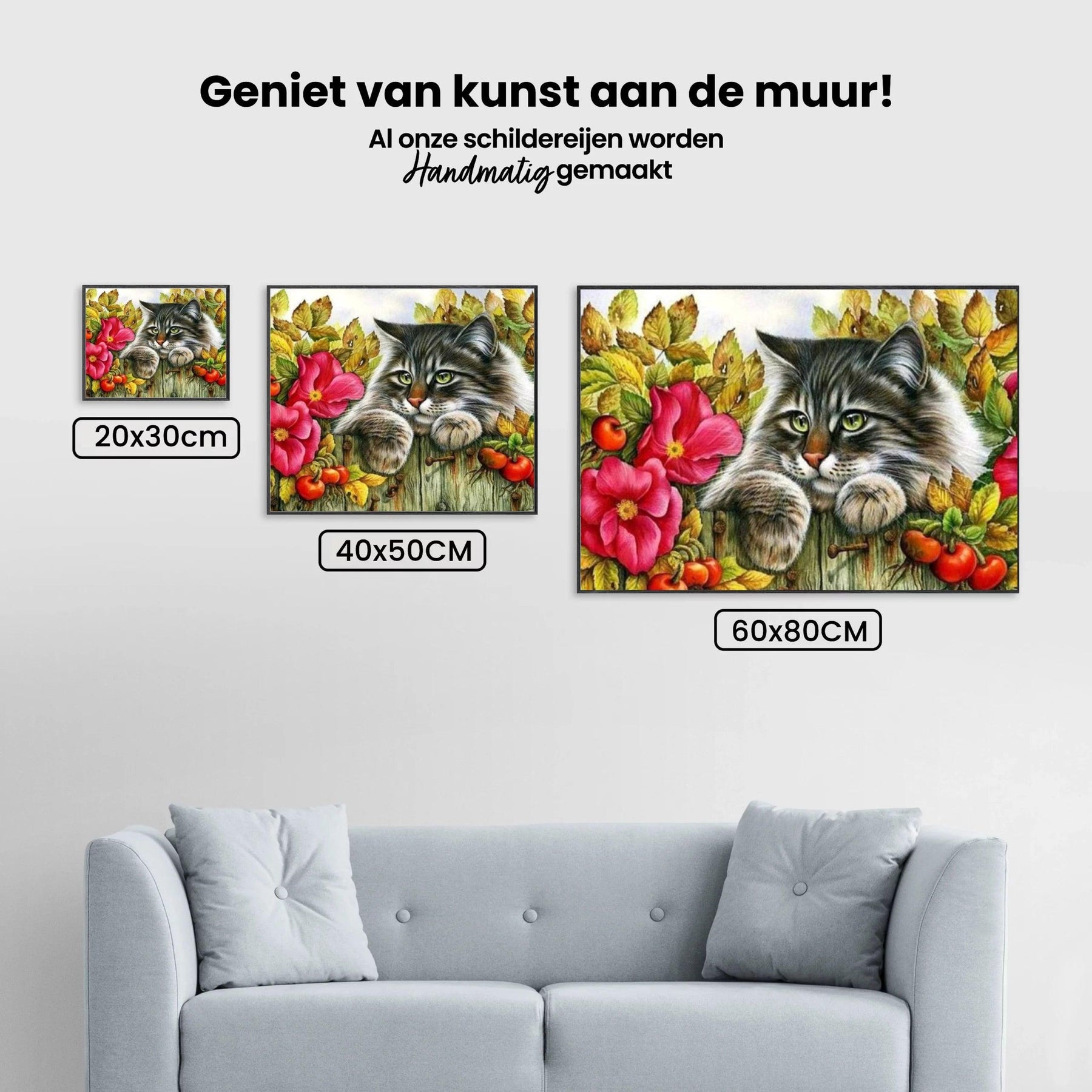 Diamond Painting Kat op de schutting - SEOS Shop ®