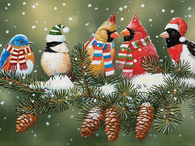 Diamond Painting - Kerstmis vogels - SEOS®