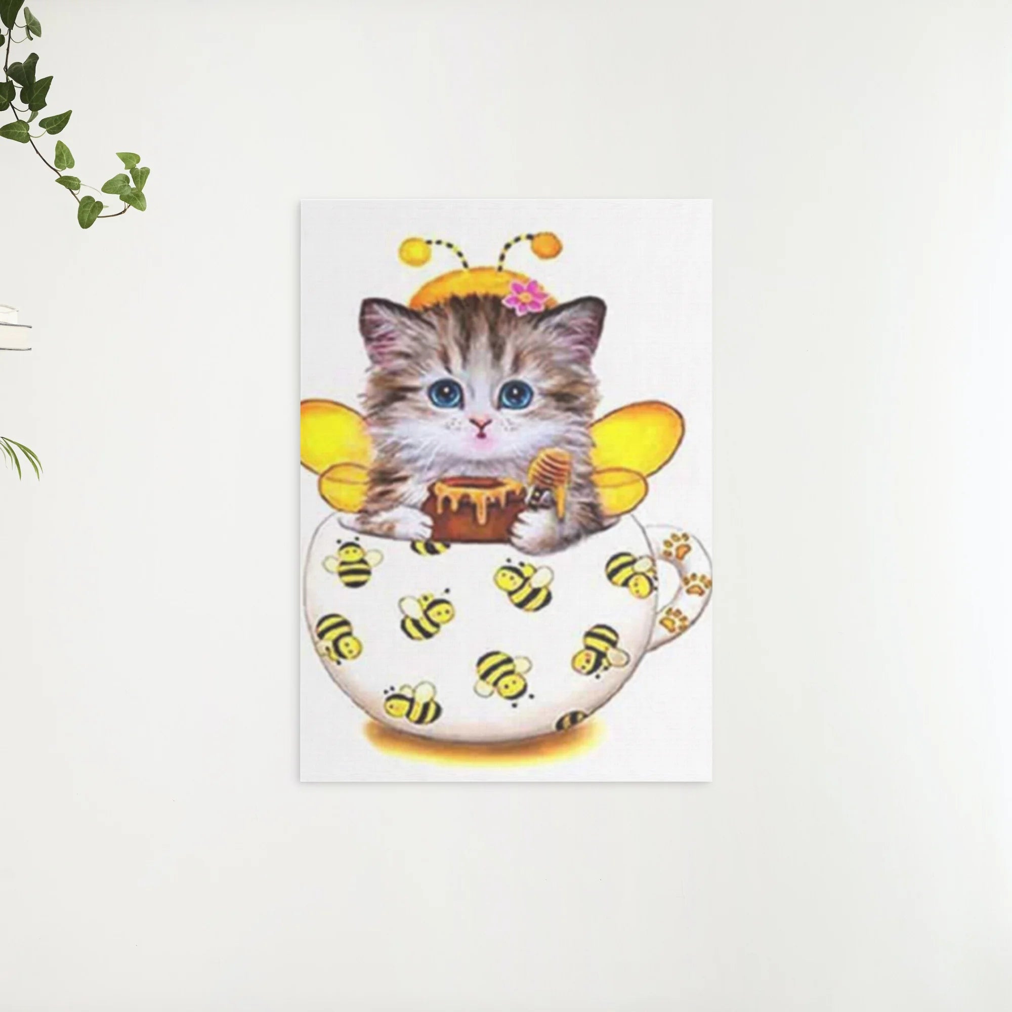 Diamond Painting Kitten met bijen beker - SEOS Shop ®