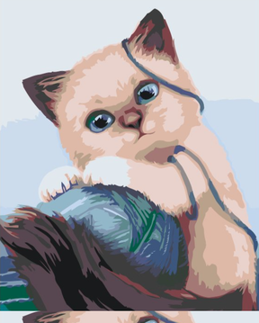 Diamond Painting - Kitten met een bal - SEOS®