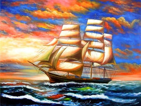 Diamond Painting Kleurrijke zeilboot - SEOS Shop ®