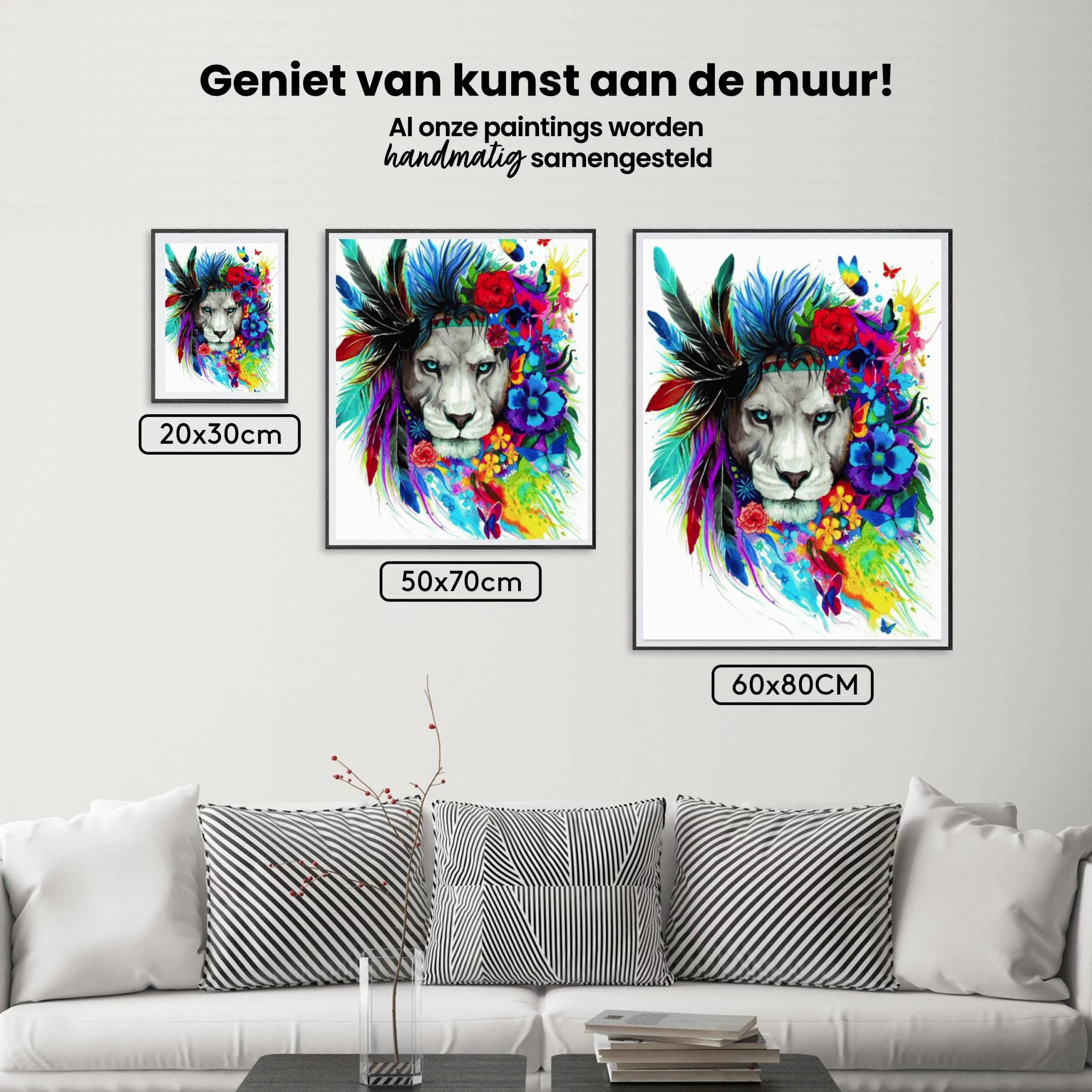 Diamond Painting Leeuw met veren - SEOS Shop ®