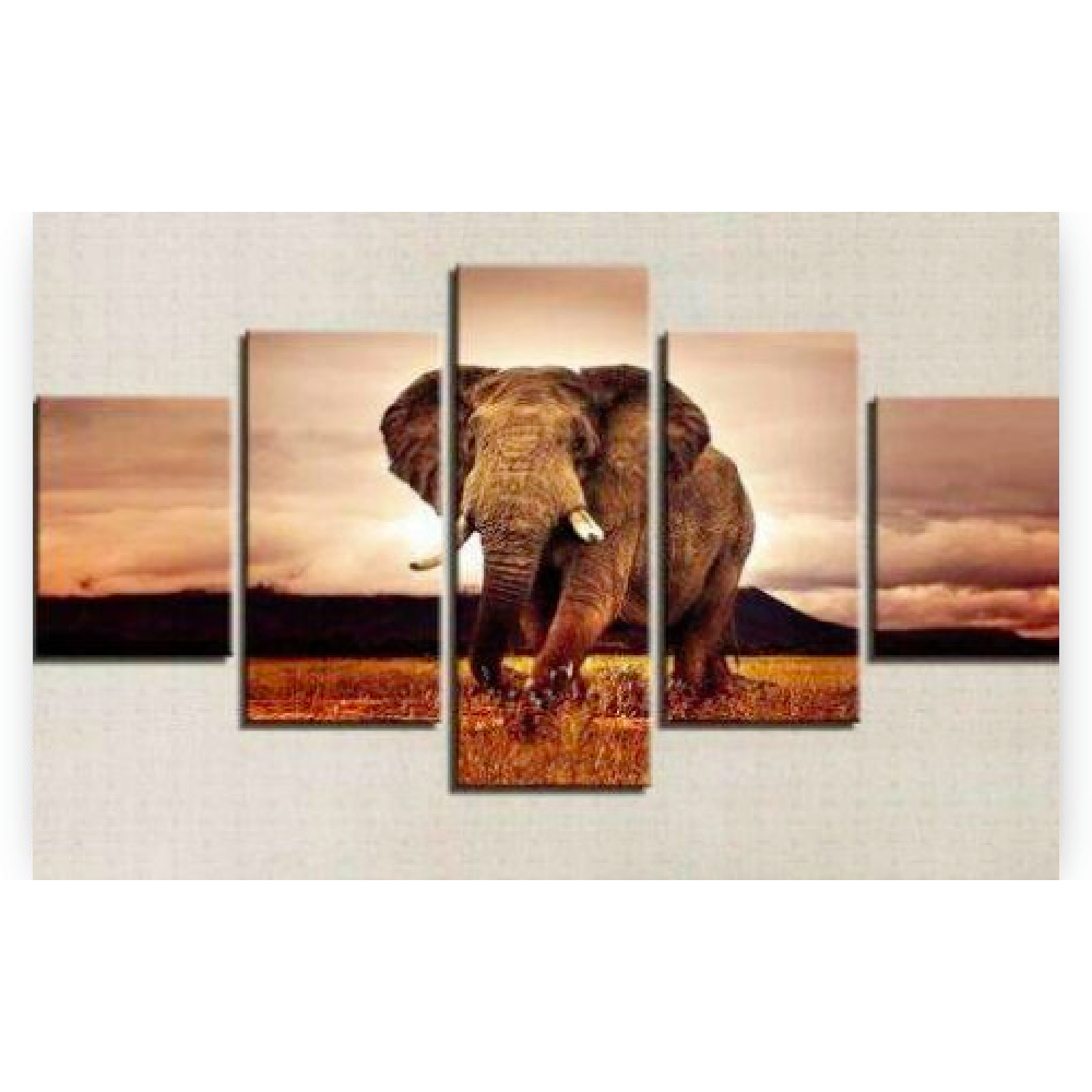 Diamond Painting Olifant in Afrika 5 luik - SEOS Shop ®