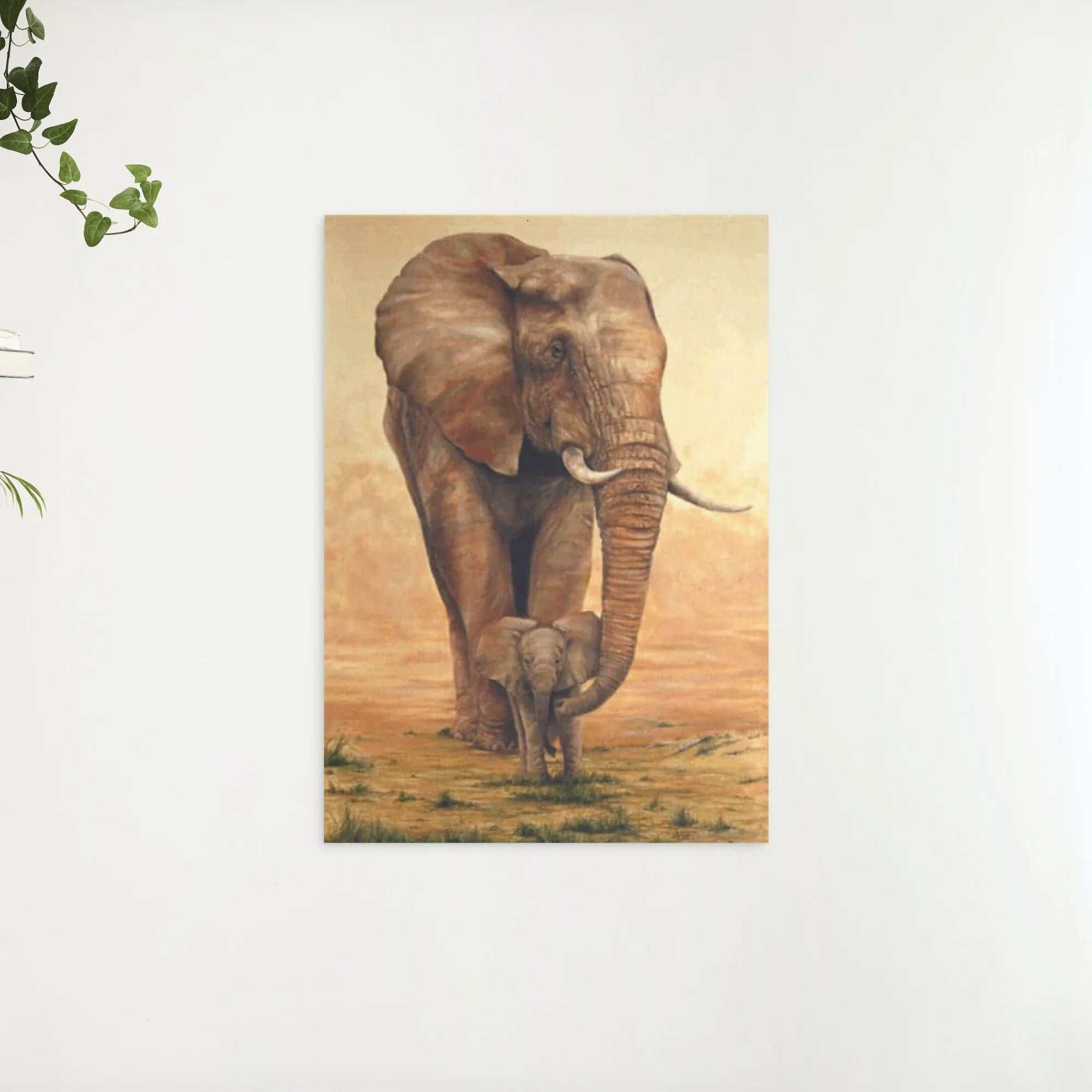 Diamond Painting Olifant met Kalfje op de Savanne - SEOS Shop ®