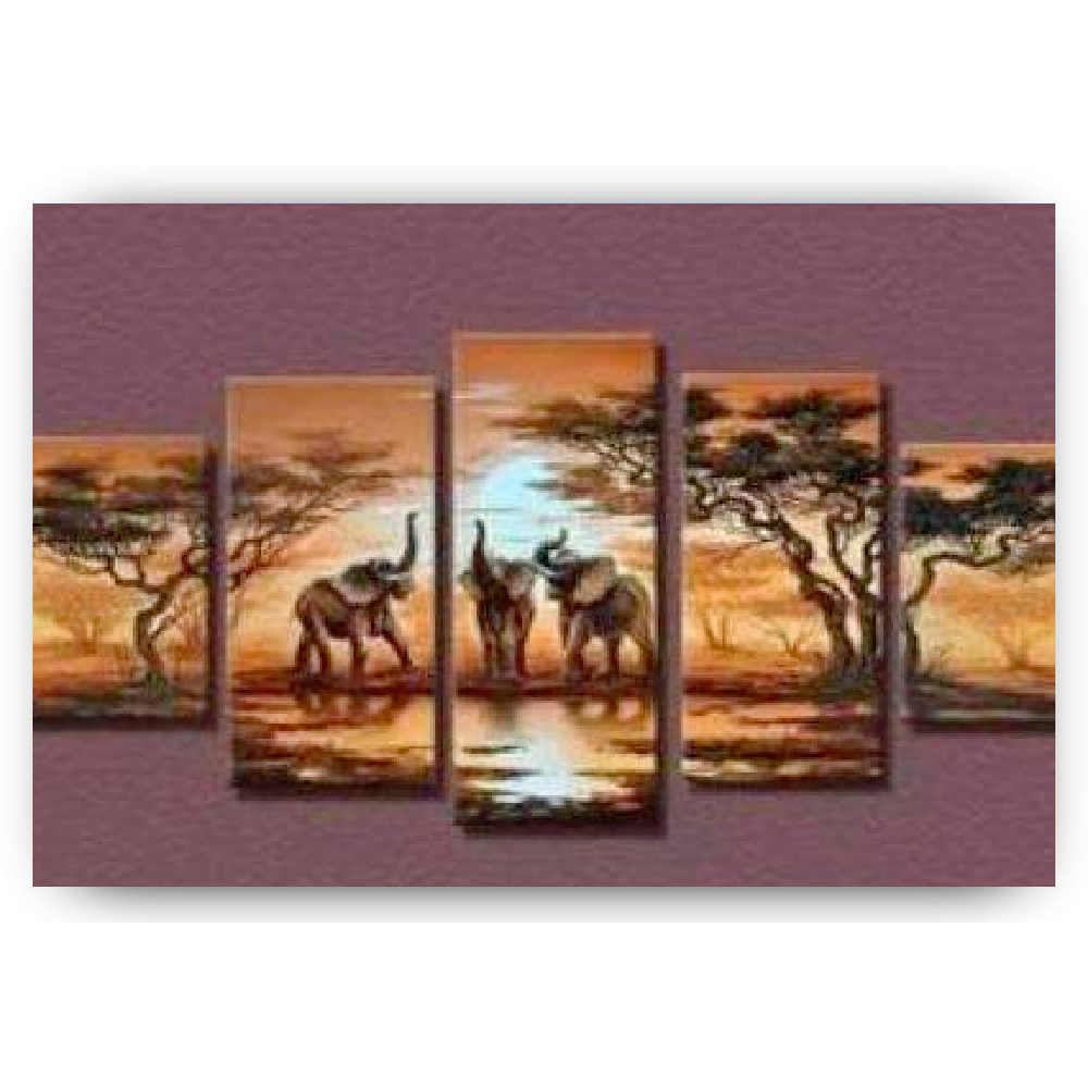 Diamond Painting Olifanten op safari 5 luik - SEOS Shop ®