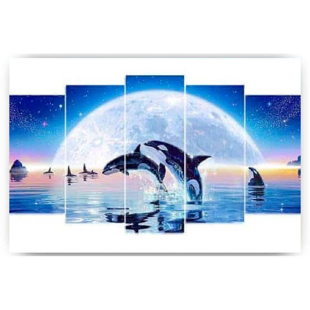 Diamond Painting Orca's in het water 5 luik - SEOS Shop ®