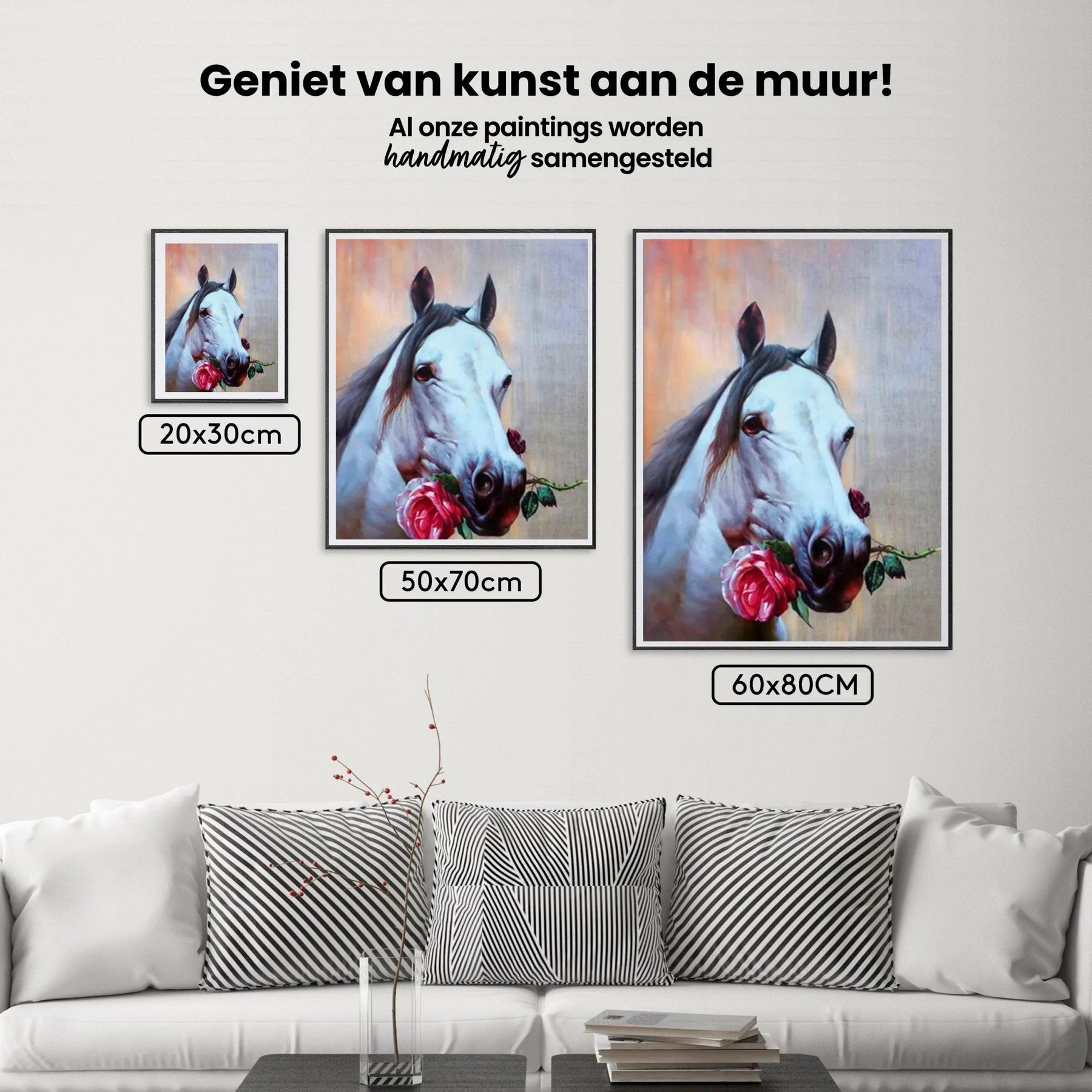 Diamond Painting Paard met roos - SEOS Shop ®