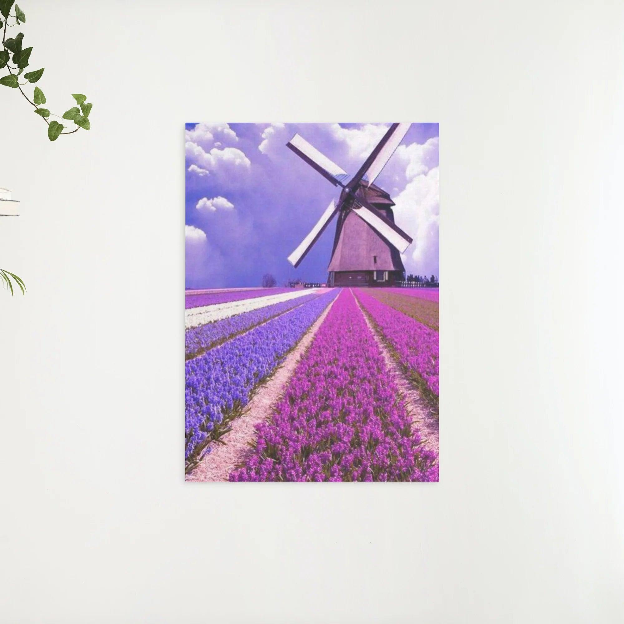 Diamond Painting Paarse tulpen met molen - SEOS Shop ®