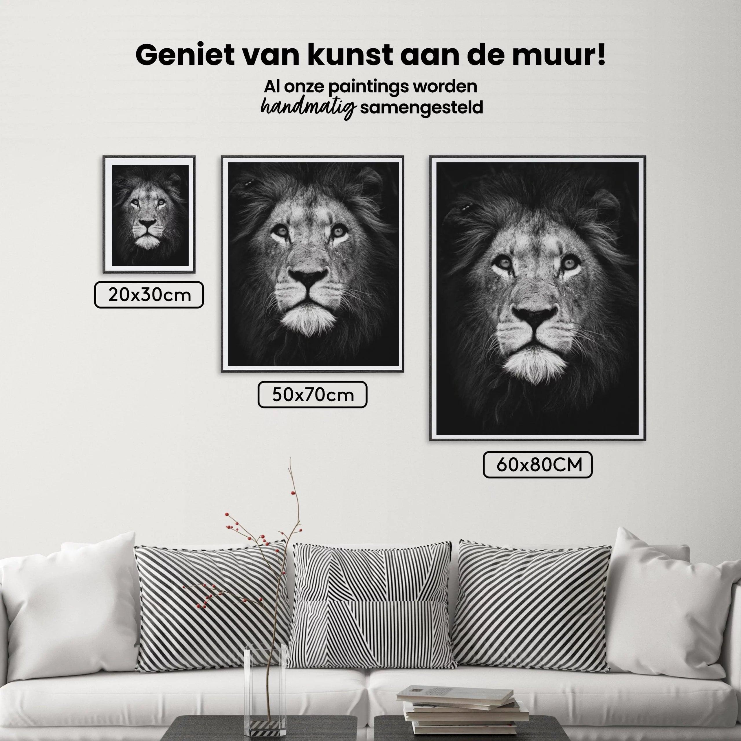 Diamond Painting Pakket Zwart wit leeuw - SEOS Shop ®