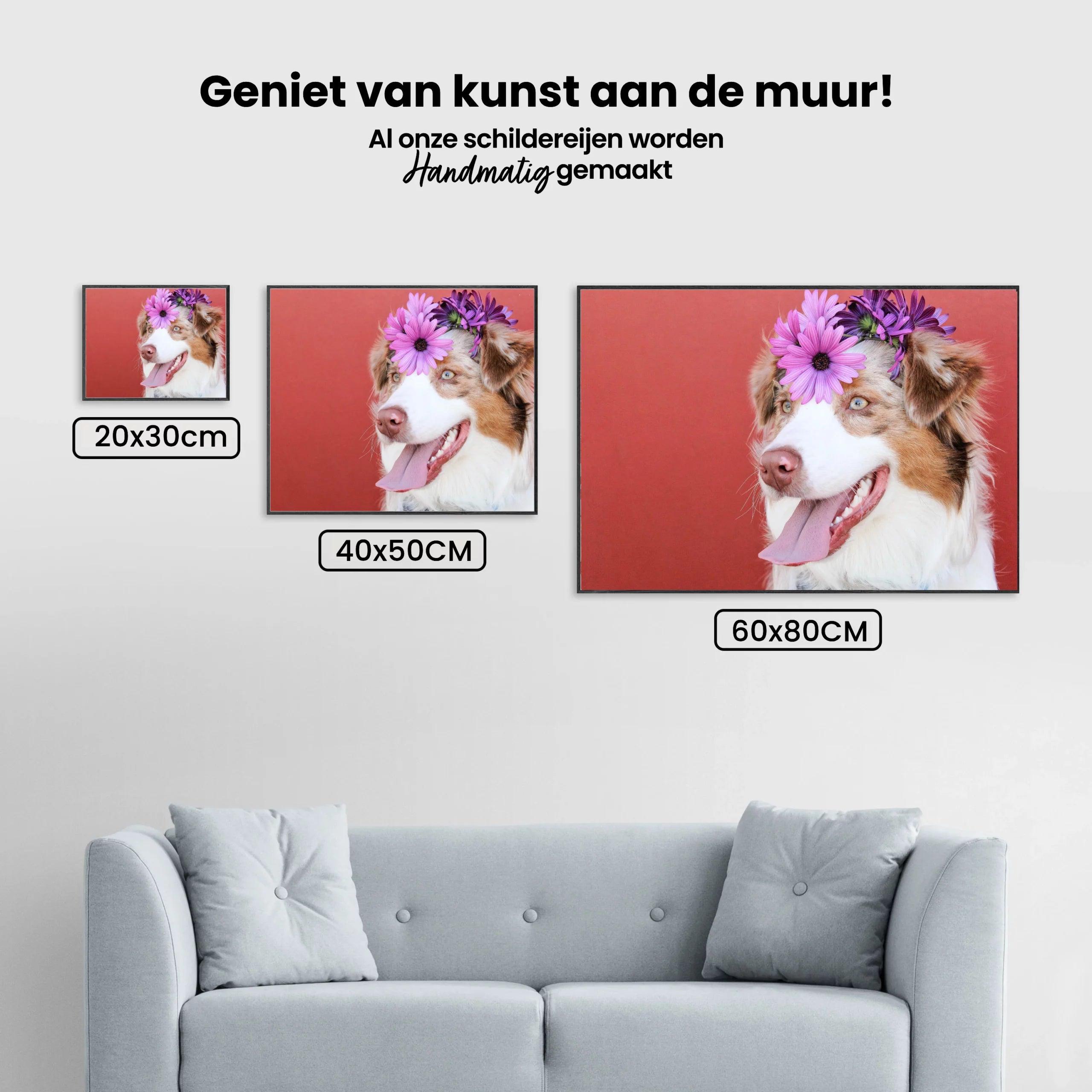 Diamond Painting Puppy met bloem op de hoofd - SEOS Shop ®