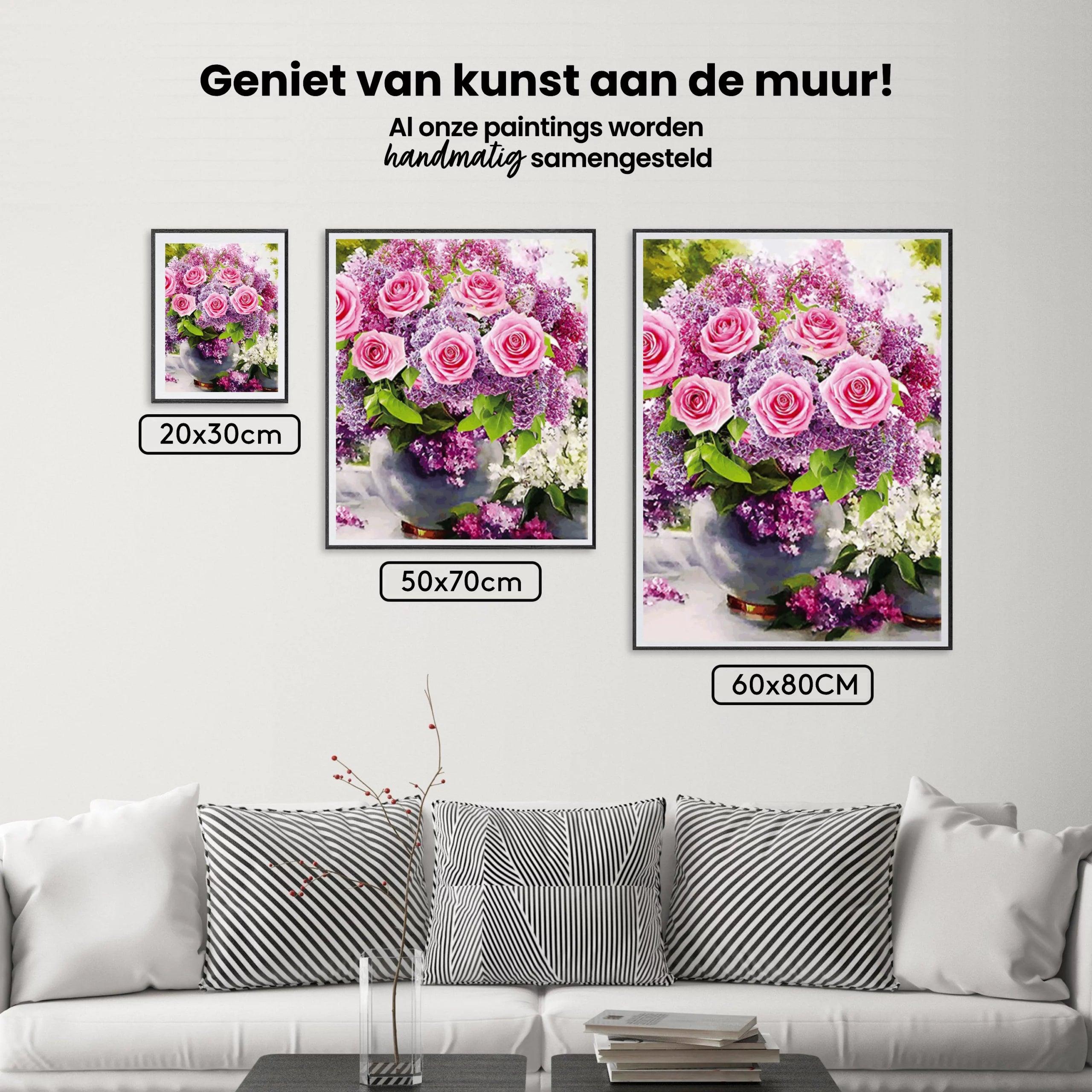 Diamond Painting Roze Rozen in vaas - SEOS Shop ®