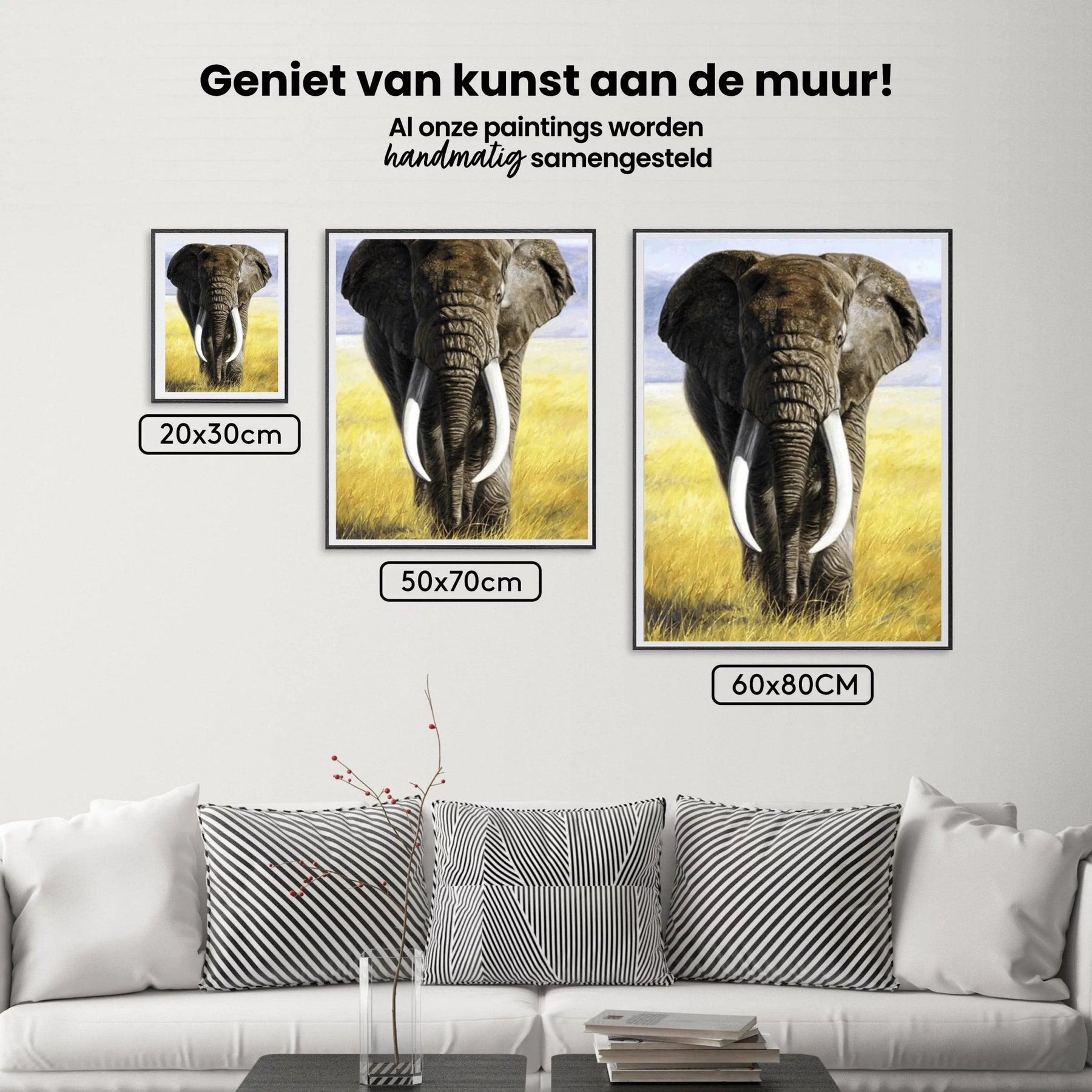 Diamond Painting Safari Olifant met slagtanden - SEOS Shop ®