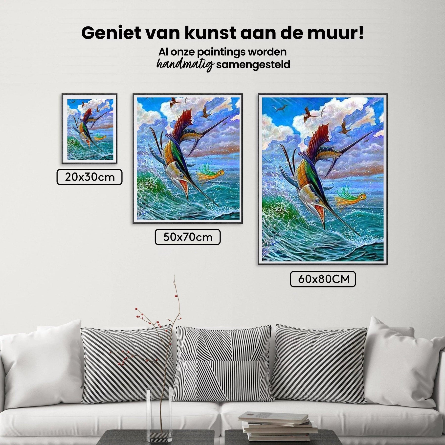 Diamond Painting Springende zeilvissen en vliegende vissen - SEOS Shop ®