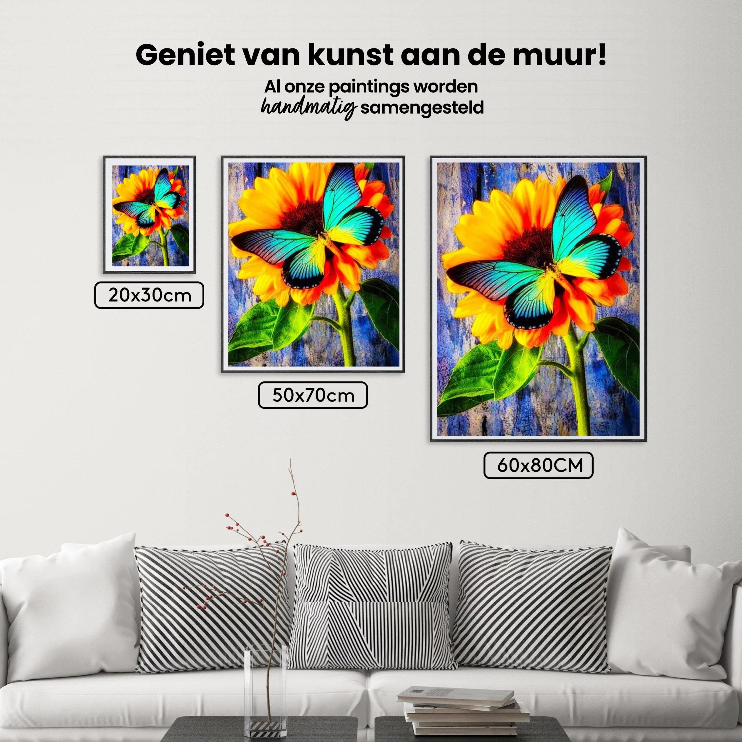 Diamond Painting Vlinder Met Zonnebloem - SEOS Shop ®