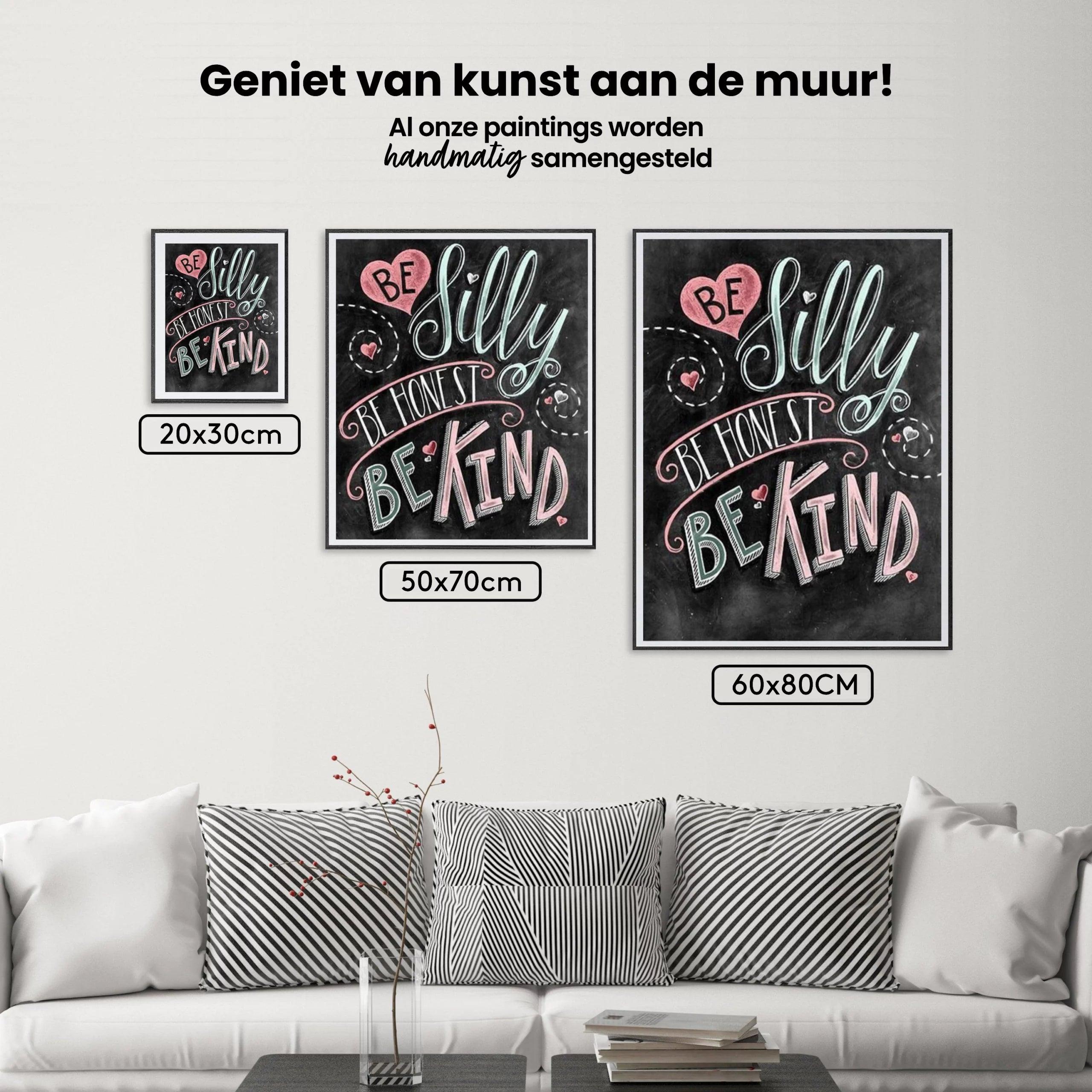 Diamond Painting Wees gek wees eerlijk wees aardig – SEOS Shop ®