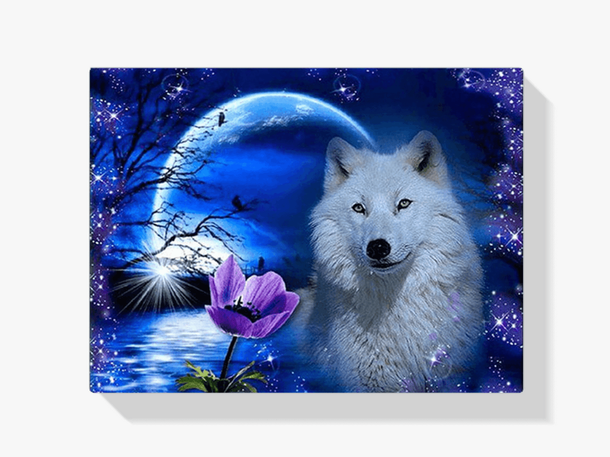 Diamond Painting Wolf met roos - SEOS Shop ®