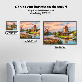 Diamond Painting Zaanse schans met molen – SEOS Shop ®