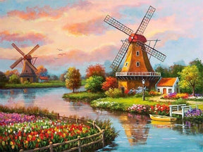 Diamond Painting Zaanse schans met molen – SEOS Shop ®