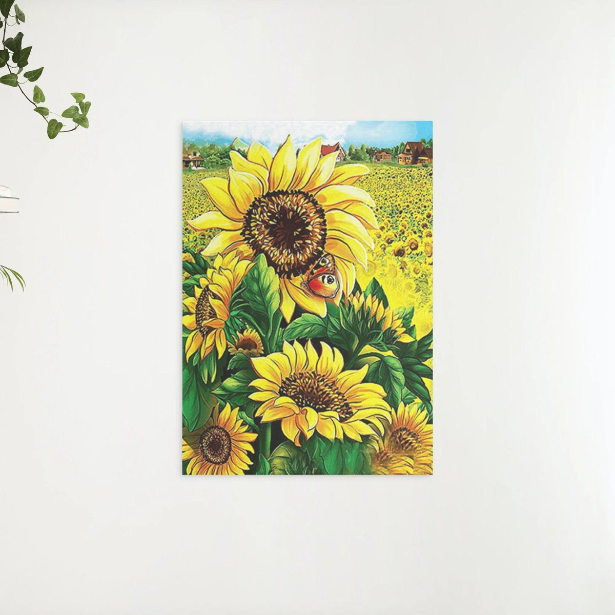 Diamond Painting Zonnebloemen met vlinder - SEOS Shop ®