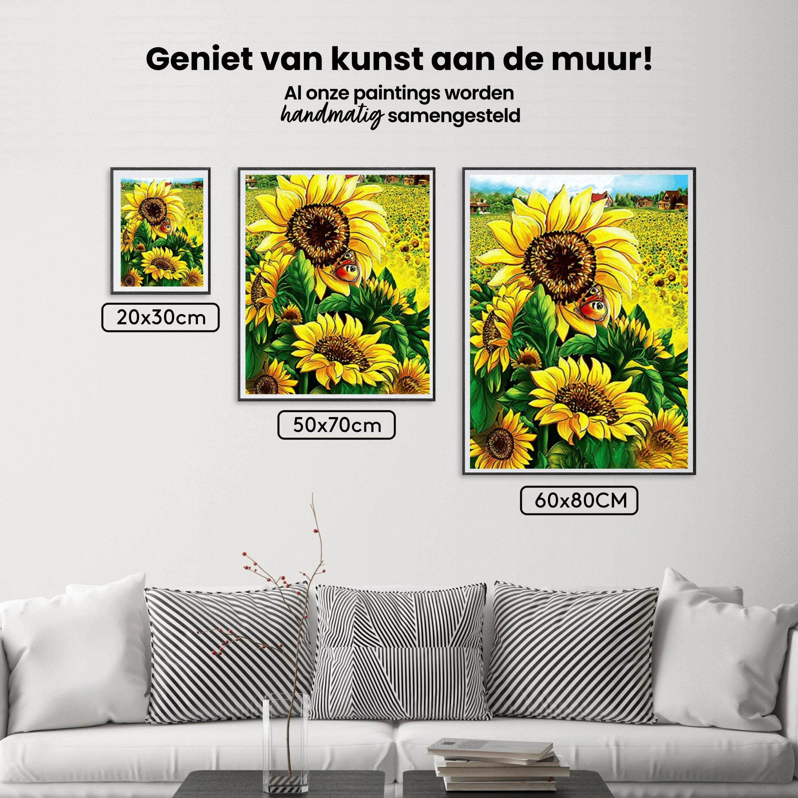 Diamond Painting Zonnebloemen met vlinder - SEOS Shop ®