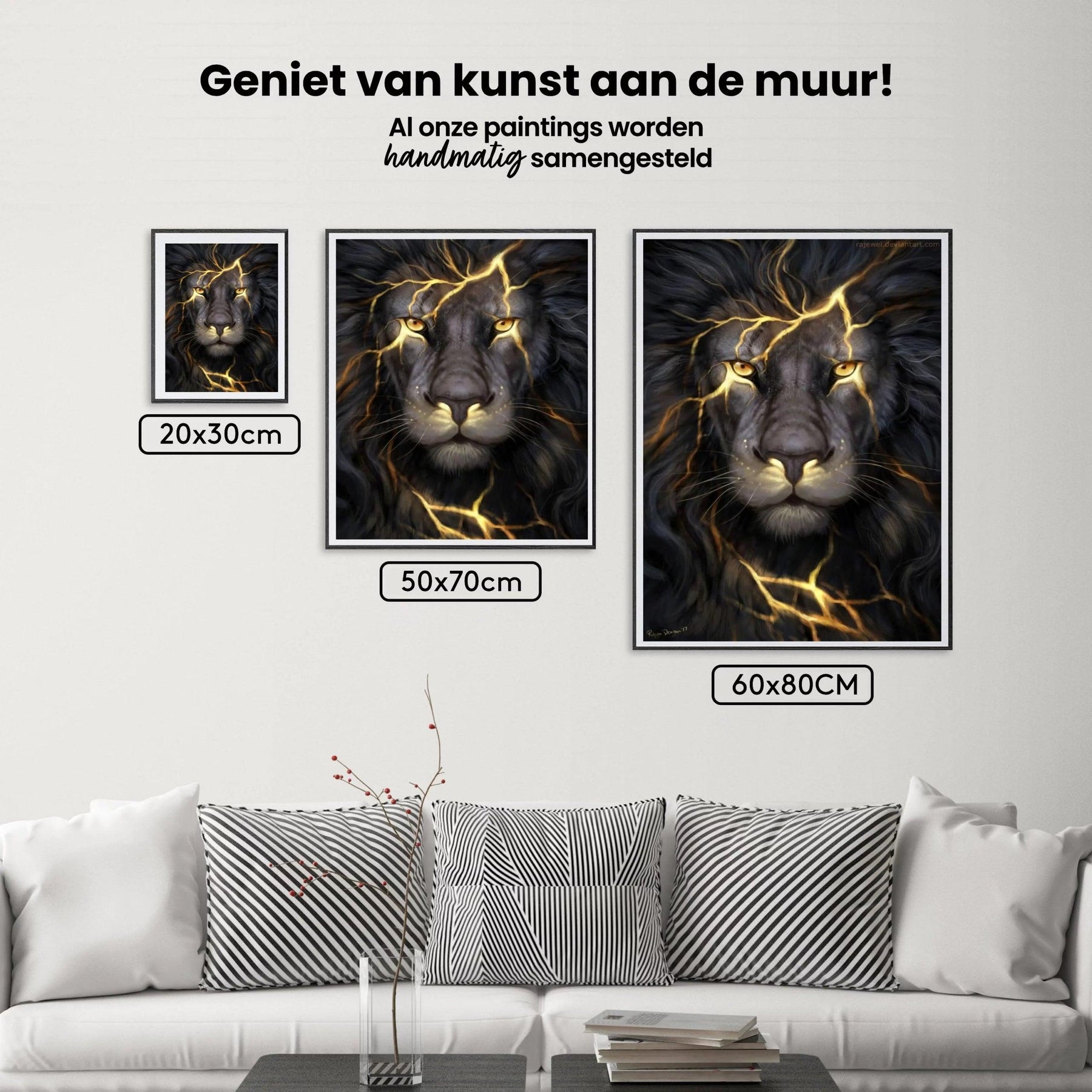 Diamond Painting Zwarte Leeuw Verlichting - SEOS Shop ®