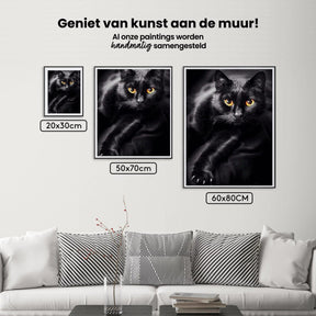 Diamond Painting Zwarte kat en gele ogen - SEOS Shop ®