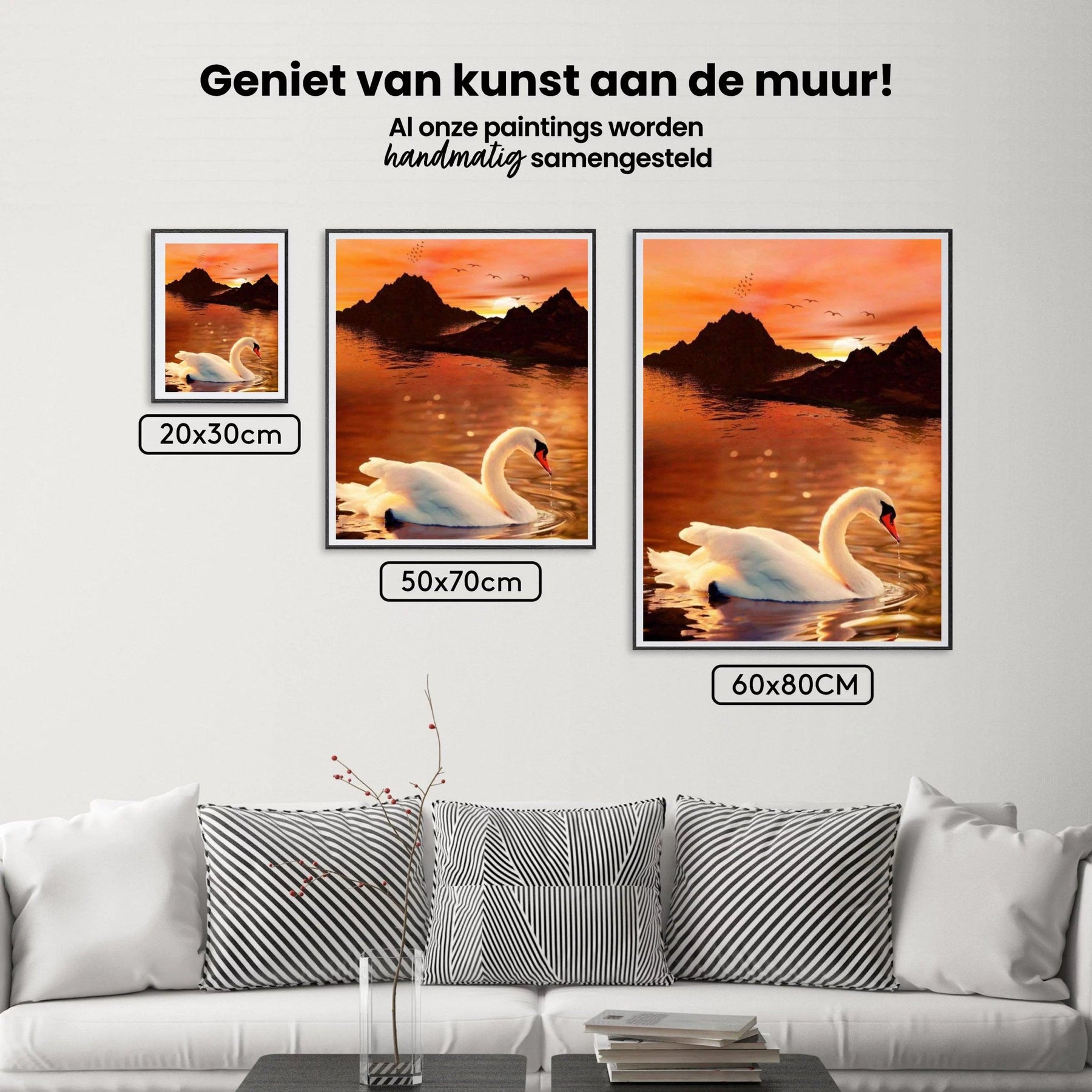 Diamond painting Zwaan bij rode lucht - SEOS Shop ®