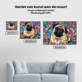 Diamond Painting -  Gebrandschilderd glas mopshond - SEOS Shop ®