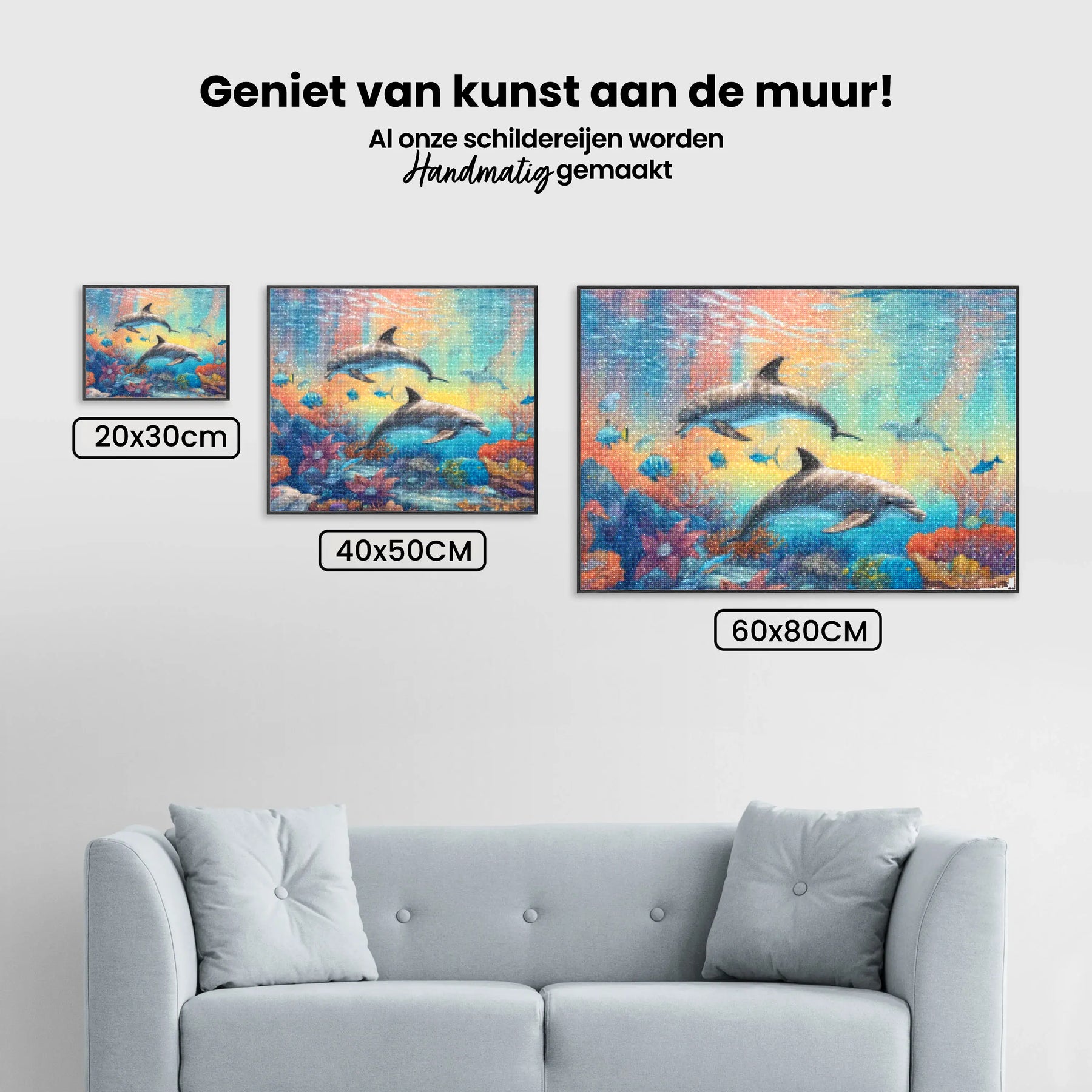 Diamond Painting -  Regenboog dolfijnen - SEOS Shop ®