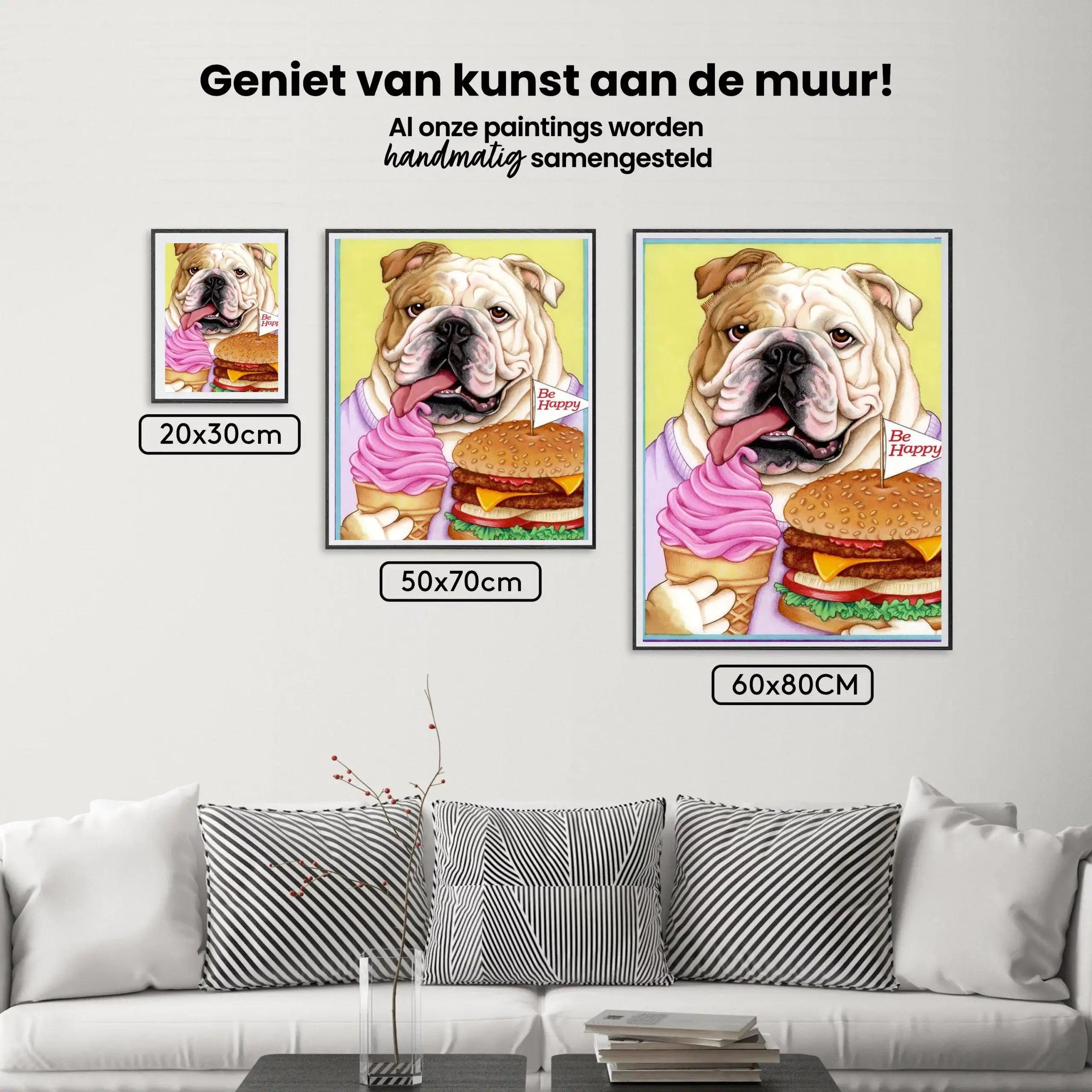 Diamond Painting - Bulldog Hamburger