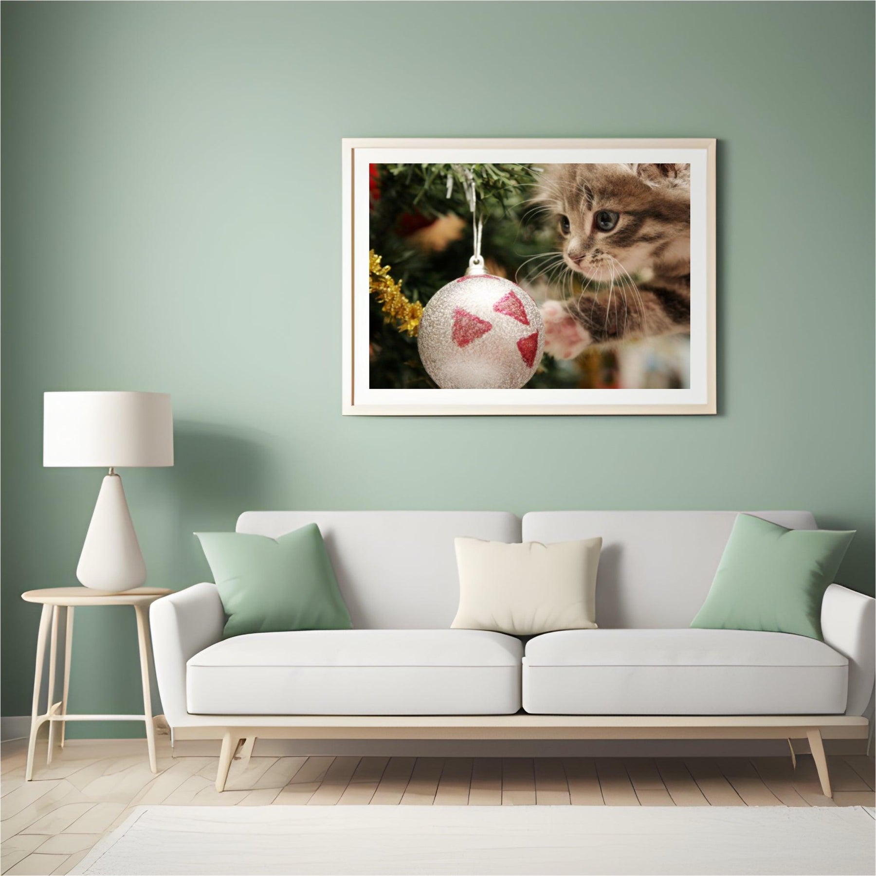 Diamond Painting - Kat met kerstbal - SEOS®