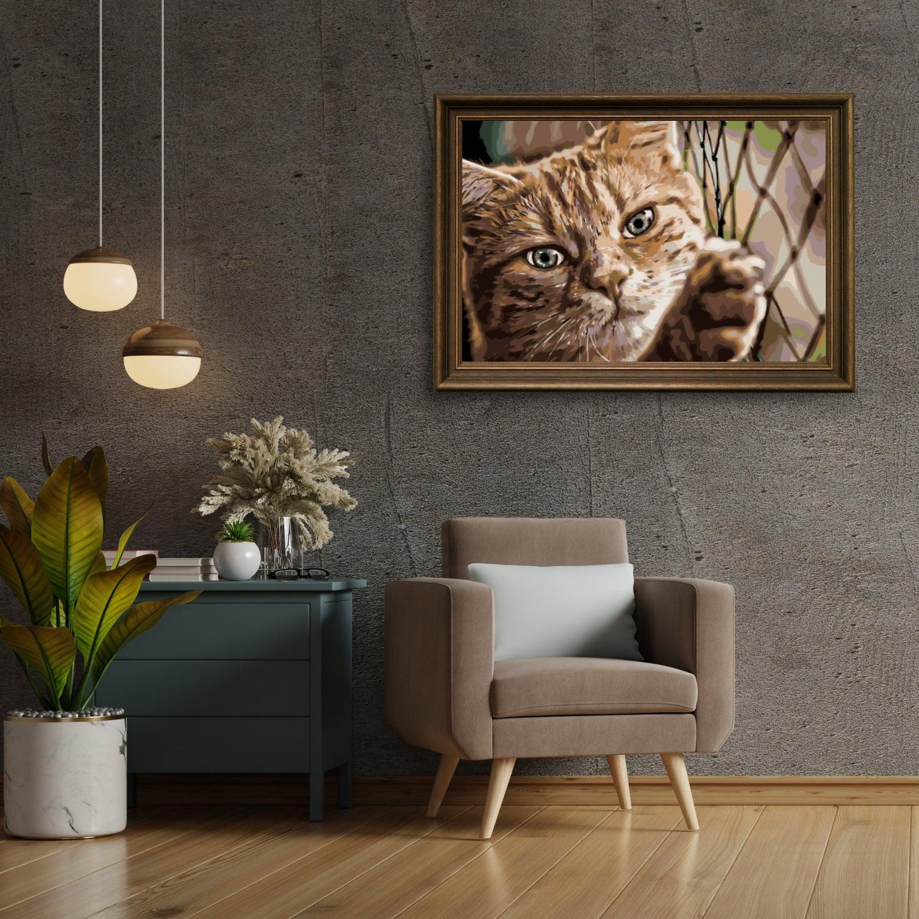 Diamond Painting - Kat op het hek - SEOS®