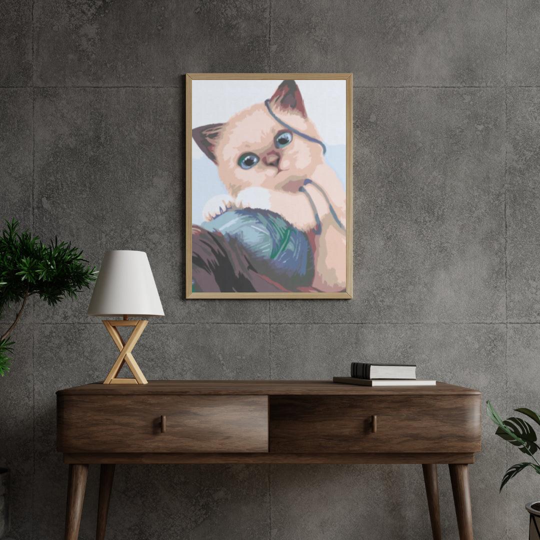 Diamond Painting - Kitten met een bal - SEOS®