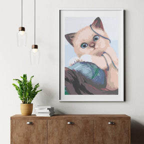 Diamond Painting - Kitten met een bal - SEOS®