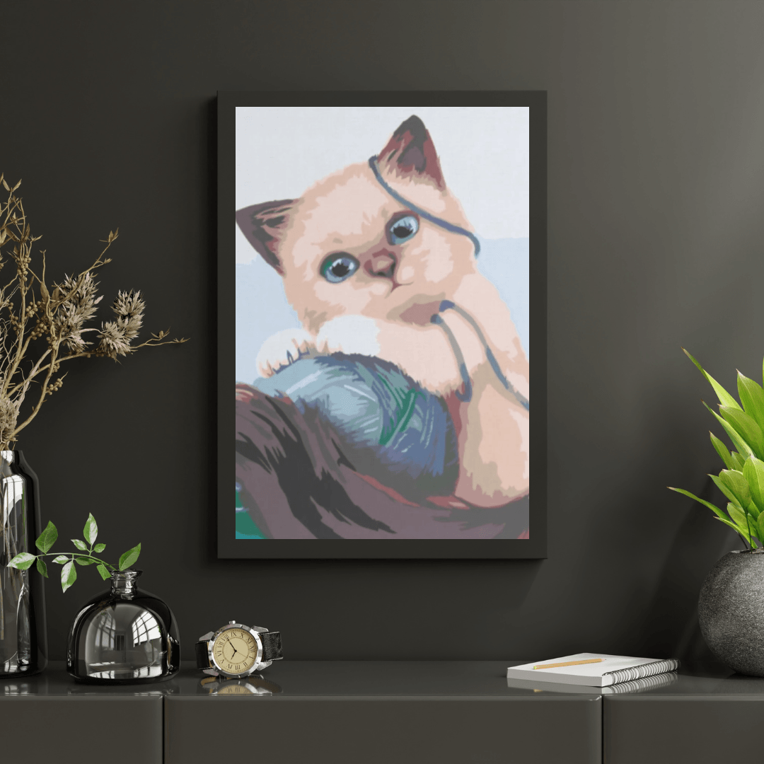 Diamond Painting - Kitten met een bal - SEOS®