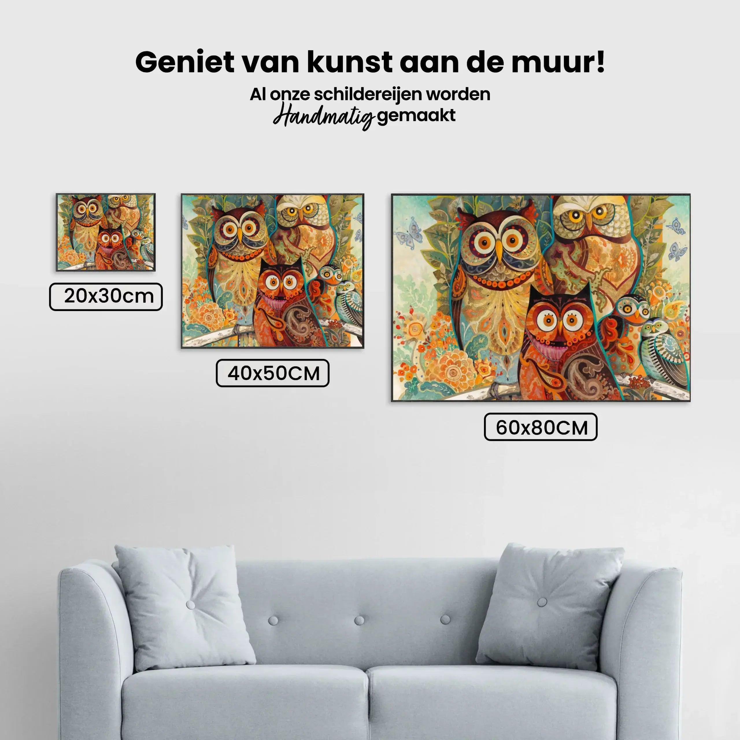 Diamond Painting - Schilderij van Uilen