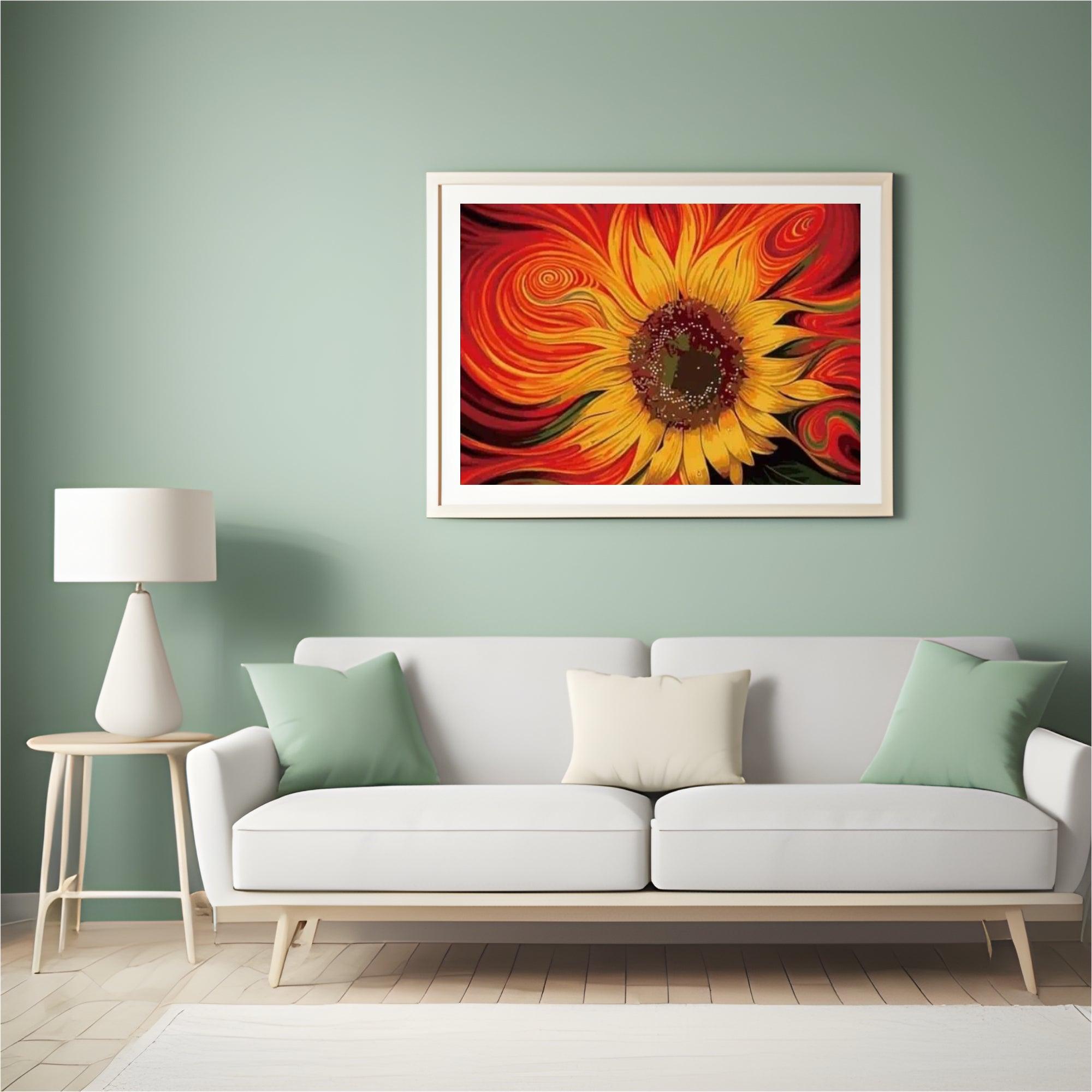 Diamond Painting Artistieke Zonnebloem - SEOS Shop ®