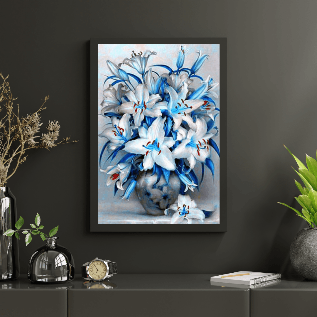 Diamond Painting Blauwe Bloemen - SEOS Shop ®