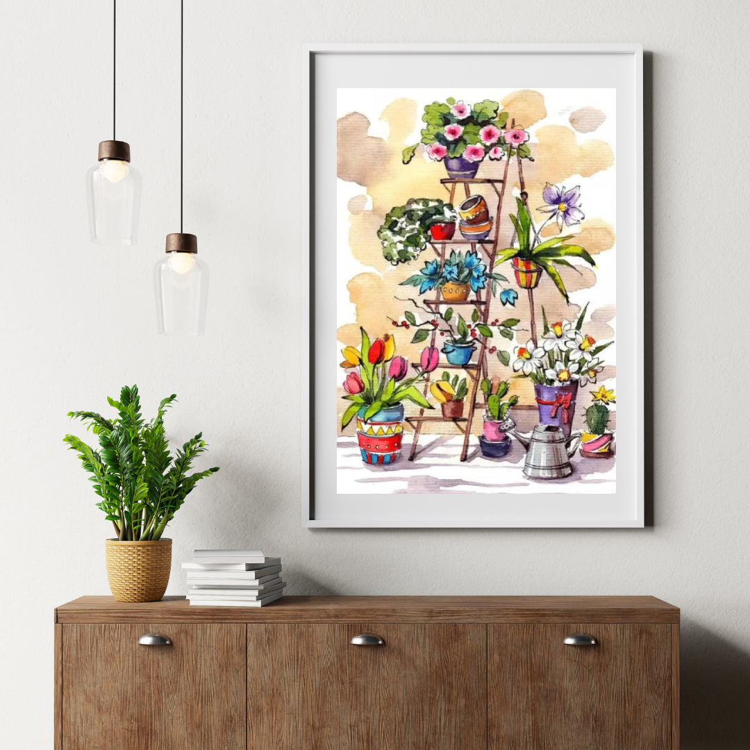 Diamond Painting Ladder met bloemen - SEOS Shop ®