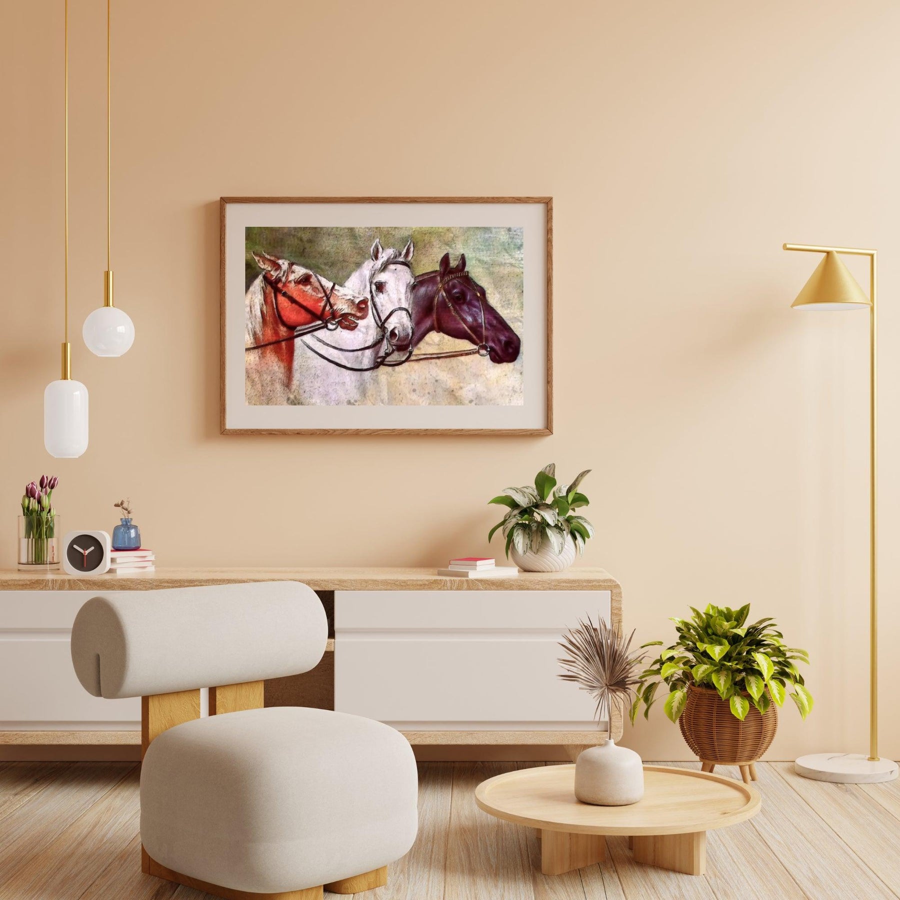 Diamond Painting Majestueuze drie paarden